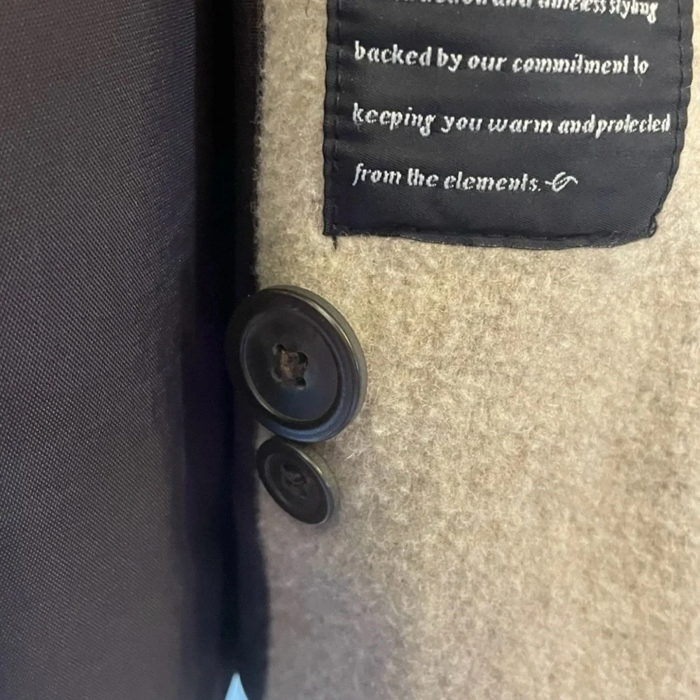 London Fog Women’s Hooded Wool Coat- M-Brown & Tan-Lined - Picture 9 of 15